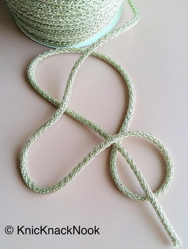 Thread Lace Trim In Gold / Silver / Silver - Gold , Approx. 5mm wide, Braided Gimp Trim